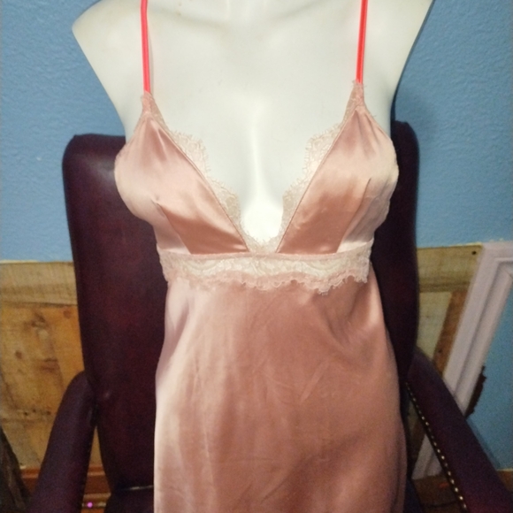 Victoria's Secret Other - Victoria's Secret Peach Lace Trim Silky Slip